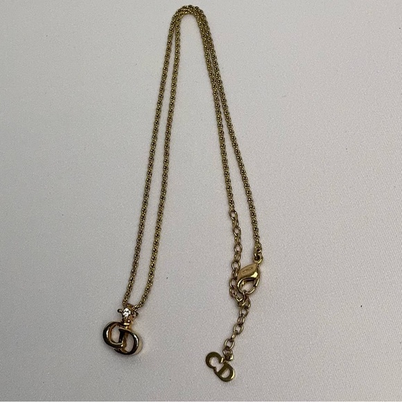 Christian Dior Gold Necklace with Logo Pendant - Picture 7 of 11